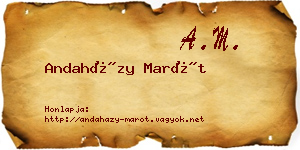 Andaházy Marót névjegykártya